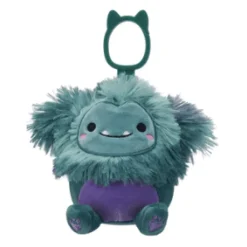 JazWares Squishmallow 3.5 Inch JT the Blue and Purple Bigfoot Plush Clip - Owl & Goose Gifts| Plush Clips