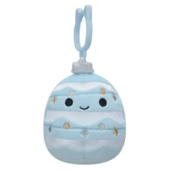JazWares Squishmallow 3.5 Inch Keiko the Blue Tree Christmas Plush Clip| Plush Clips