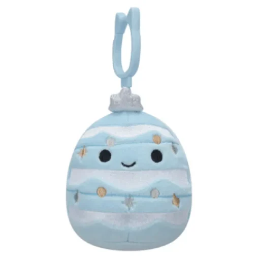 JazWares Squishmallow 3.5 Inch Keiko the Blue Tree Christmas Plush Clip| Plush Clips