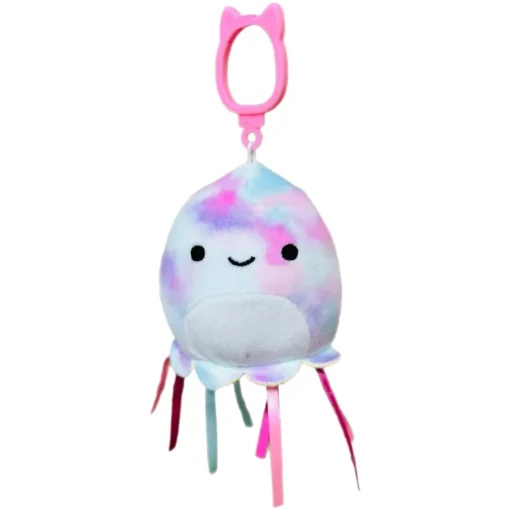 JazWares Squishmallow 3.5 Inch Krisa the Jellyfish Plush Clip - Owl & Goose Gifts| Plush Clips