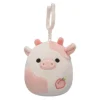 JazWares Squishmallow 3.5 Inch Lilaz the Peach Cow Plush Clip - Owl & Goose Gifts| Plush Clips