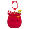JazWares Squishmallow 3.5 Inch Lowell the Bag of Toys Christmas Plush Clip - Owl & Goose Gifts| Plush Clips
