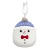 JazWares Squishmallow 3.5 Inch Manny the Snowman Christmas Plush Clip - Owl & Goose Gifts| Plush Clips