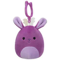 JazWares Squishmallow 3.5 Inch Maria Del Mar the Jackalope Plush Clip - Owl & Goose Gifts| Plush Clips