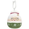 JazWares Squishmallow 3.5 Inch Nicolette the Mrs. Claus with Green Outfit Christmas Plush Clip - Owl & Goose Gifts| Plush Clips