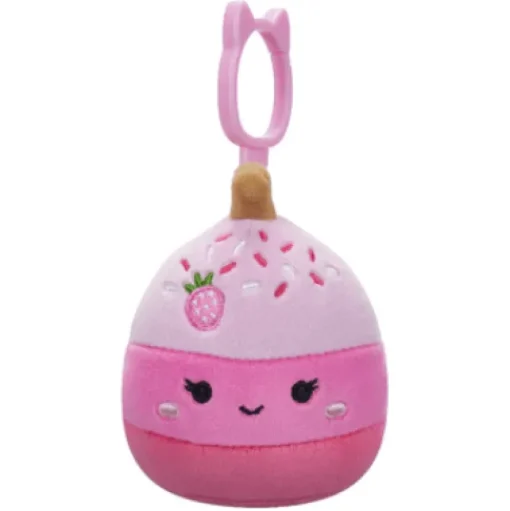 JazWares Squishmallow 3.5 Inch Pama the Pink Cake Pop Plush Clip - Owl & Goose Gifts| Plush Clips