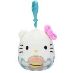 JazWares Squishmallow 3.5 Inch Sanrio Food Truck Hello Kitty Plush Clip - Owl & Goose Gifts| Plush Clips