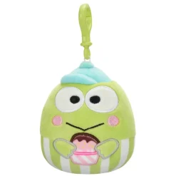 JazWares Squishmallow 3.5 Inch Sanrio Food Truck Keroppi Plush Clip - Owl & Goose Gifts| Plush Clips