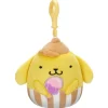 JazWares Squishmallow 3.5 Inch Sanrio Food Truck Pompompurin Plush Clip - Owl & Goose Gifts| Plush Clips