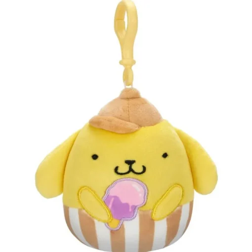 JazWares Squishmallow 3.5 Inch Sanrio Food Truck Pompompurin Plush Clip - Owl & Goose Gifts| Plush Clips