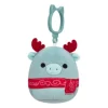 JazWares Squishmallow 3.5 Inch Wyndmoor the Moose Christmas Plush Clip - Owl & Goose Gifts| Plush Clips