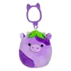 Jazwares Squishmallow Clip Eggplant Cow - Frederick 3.5 Inch| Plush Clips