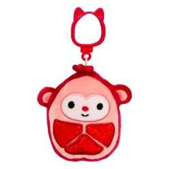 Jazwares Squishmallow Clip Pomegranate Monkey - Cardona 3.5 Inch| Plush Clips
