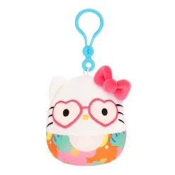 JazWares Squishmallow Clip Tropical Hello Kitty - Sanrio 3.5 Inch| Plush Clips