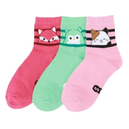 Owl & Goose Gifts Squishmallow Women's 3 Pack Quarter Crew Socks -| Lifestyle