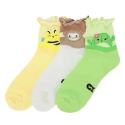 Owl & Goose Gifts Squishmallow Women's 3 Pack Lettuce Edge Crew Socks -| Lifestyle