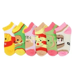 Owl & Goose Gifts Squishmallow Youth 6 Pack Ankle Socks - Food Squad -| Lifestyle