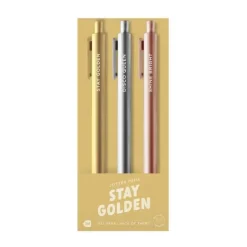 Owl & Goose Gifts Stay Golden Jotter Set by Talking Out of Turn -| Stickers & Stationary