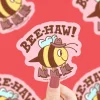 Owl & Goose Gifts Turtle's Soup Bee-Haw Cowboy Vinyl Sticker -| Stickers & Stationary