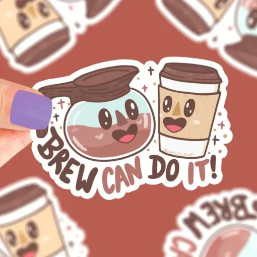 Owl & Goose Gifts Turtle's Soup Brew Can Do It Vinyl Sticker -| Stickers & Stationary