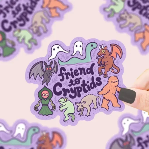 Owl & Goose Gifts Turtle's Soup Friend to Cryptids Halloween Vinyl Sticker| Stickers & Stationary