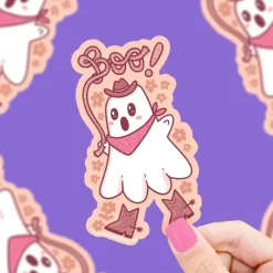 Owl & Goose Gifts Turtle's Soup Ghost Cowboy Halloween Vinyl Sticker -| Stickers & Stationary