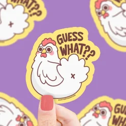 Owl & Goose Gifts Turtle's Soup Guess What Chicken Butt Vinyl Sticker -| Stickers & Stationary