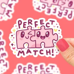 Owl & Goose Gifts Turtle's Soup Perfect Match Valentine Vinyl Sticker -| Stickers & Stationary