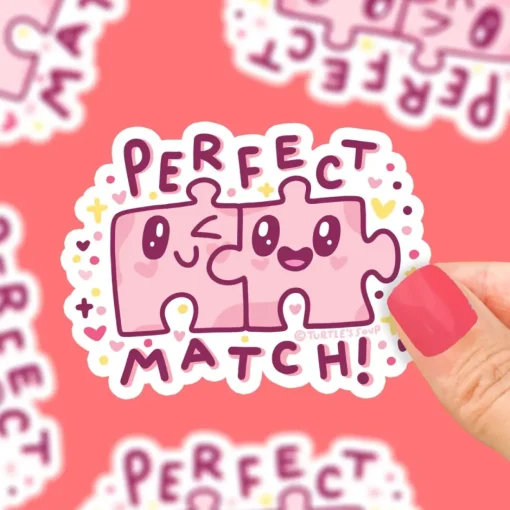 Owl & Goose Gifts Turtle's Soup Perfect Match Valentine Vinyl Sticker -| Stickers & Stationary