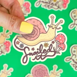 Owl & Goose Gifts Turtle's Soup Snailed It Vinyl Sticker -| Stickers & Stationary