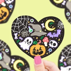 Owl & Goose Gifts Turtle's Soup Spooky Heart Halloween Vinyl Sticker -| Stickers & Stationary