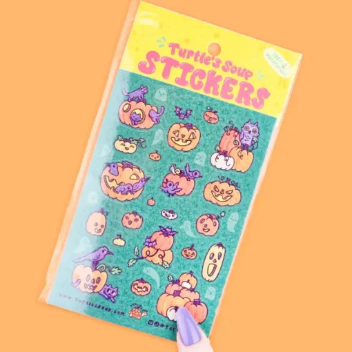 Owl & Goose Gifts Turtle's Soup Spooky Pumpkins Halloween Vinyl Sticker Sheet| Stickers & Stationary
