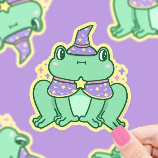 Owl & Goose Gifts Turtle's Soup Wizard Frog Halloween Vinyl Sticker| Stickers & Stationary