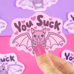 Owl & Goose Gifts Turtle's Soup You Suck Bat Halloween Vinyl Sticker -| Stickers & Stationary