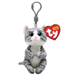 Owl & Goose Gifts Ty Beanie Bellies 4 Inch Mitzi the Gray Cat Plush Clip -| Plush Toys|Plush Clips