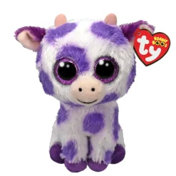 Owl & Goose Gifts Ty Beanie Boos 6 Inch Ethel the Purple Cow Plush Toy -| Plush Toys