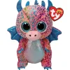 Owl & Goose Gifts Ty Beanie Boos 6 Inch Flint the Multicolor Dragon Plush Toy -| Plush Toys