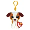 Owl & Goose Gifts Ty Beanie Boos 3 Inch Hugo the Brown and White Dog Plush Clip -| Plush Toys|Plush Clips