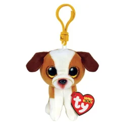 Owl & Goose Gifts Ty Beanie Boos 3 Inch Hugo the Brown and White Dog Plush Clip -| Plush Toys|Plush Clips