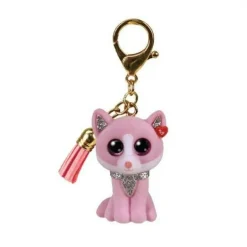 Owl & Goose Gifts Ty Mini Boos 2.5 Inch Fiona the Pink Cat Clip -| Plush Toys|Keychains